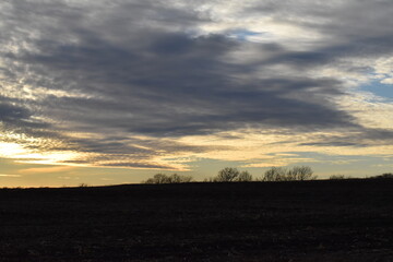 Sunset Over a Field