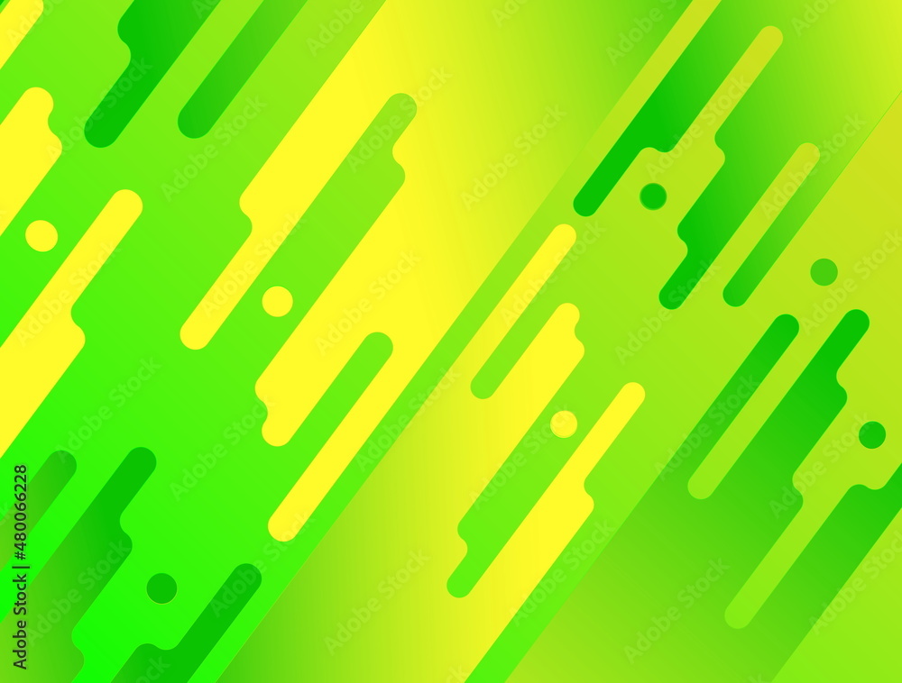 Fototapete trendy gradient design abstract geometric background with dark green and yellow color on a neon gree
