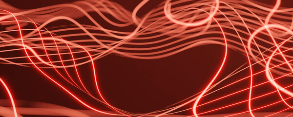 red glowing laser abstract organic curve lines blur background wallpaper 3d render illustration