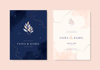 Beautiful and elegant wedding card template