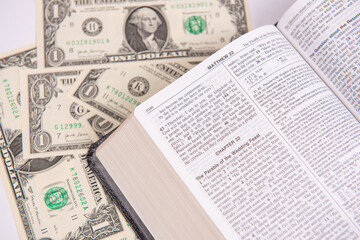 bible with money
