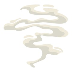 Cartoon dust cloud. Comic cloud shape, spray air smoke, fog road, explosion bomb, car gas, puff magic effect, steam wind silhouette, spooky fume smog, neat gam explode bubbles. Vector illustration