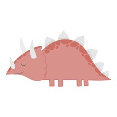 Cute dinosaur. Cartoon dinos, dinosaur colorful isolated character. Tyrannosaurus, triceratop, pterodactyl. Funny prehistoric animal, vector collection for kids