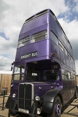 Fototapeta premium London, England – July 21, 2016: The knight bus at The Making of Harry Potter at Warner Bros. Studio Tour London, A behind-the-scenes walking tour of Harry Potter movies.