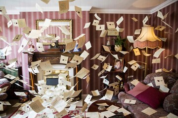 Naklejka premium London, England – July 21, 2016: The movie’s set of the living room at 4 privet at The Making of Harry Potter at Warner Bros. Studio Tour London.