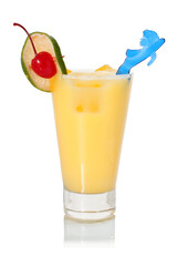 yellow cocktail isolated on white