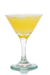 yellow cocktail isolated on white