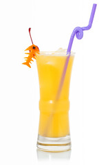 yellow cocktail isolated on white