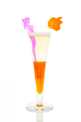 yellow alcoholic cocktail with champagne