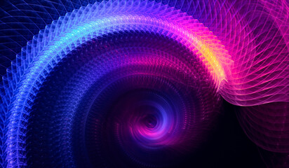 Fototapeta premium Abstract technology background - part of neon glowing spiral