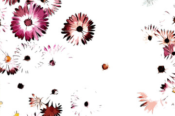 Abstract elegant rose peony flower bouquet illustration