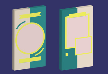 3D vector icon template story of media social, promotion product and others