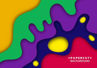 colorful papercut shapes. 3d abstract background