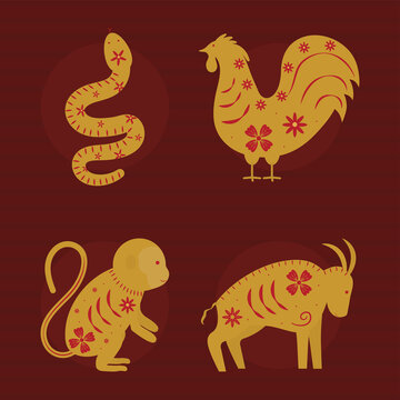 four chinese zodiac animals