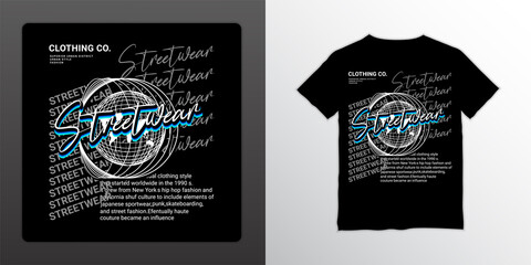 Fototapeta premium Streetwear t-shirt design, suitable for screen printing, jackets and others