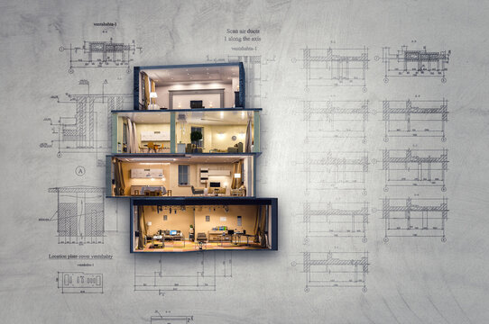 Real estate concept . Mixed media