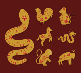 seven chinese zodiac animals