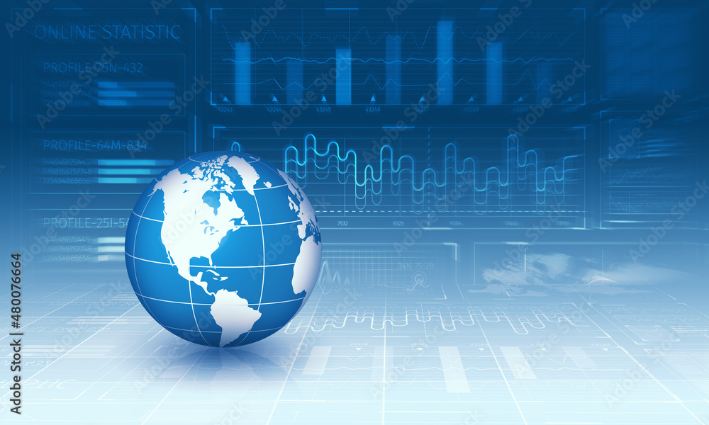 Aufkleber global communication and technology image