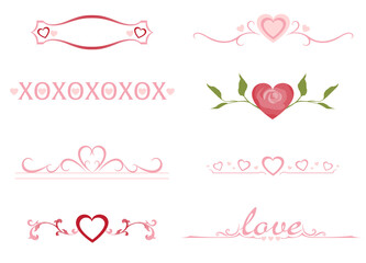 A set of Valentine themed dividers
