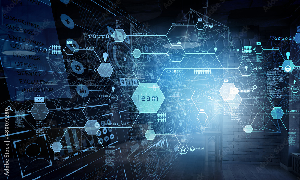 Poster social web network background image