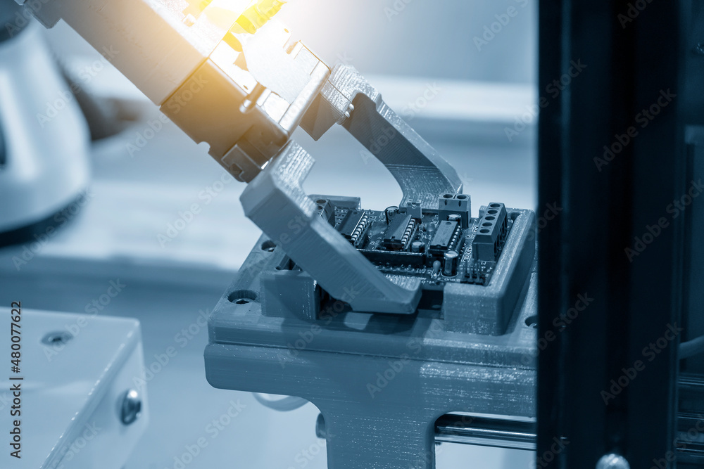 Wall mural The hi-technology  material handling circuit board on the production line by robotic system.