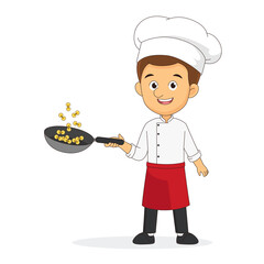 Italian Cuisine Chef Cartoon Pasta