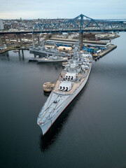 Historic WWII Battleship in Fall River Massachusetts