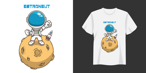 Astronaut T-shirt and Apparel Trendy Design Typography Print vector illustration  © Sembilan Galeri