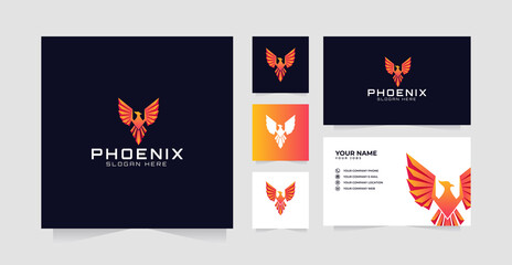 Obraz na płótnie Canvas Phoenix Logo Template and business card