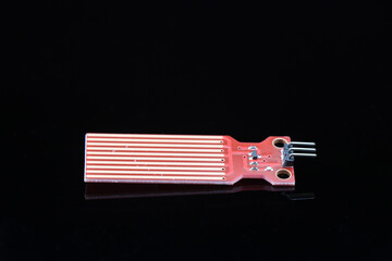 Water level depth detection sensor for arduino projects isolated on black background