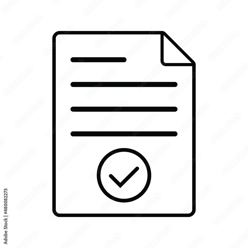 Aufkleber approved document icon simple vector. certificate mark. complete qualification on white background