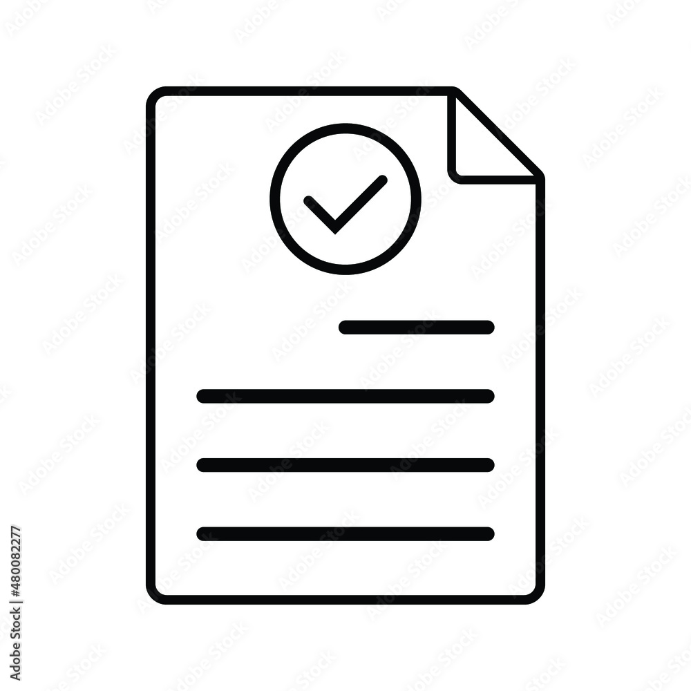 Aufkleber approved document icon simple vector. certificate mark. complete qualification on white background