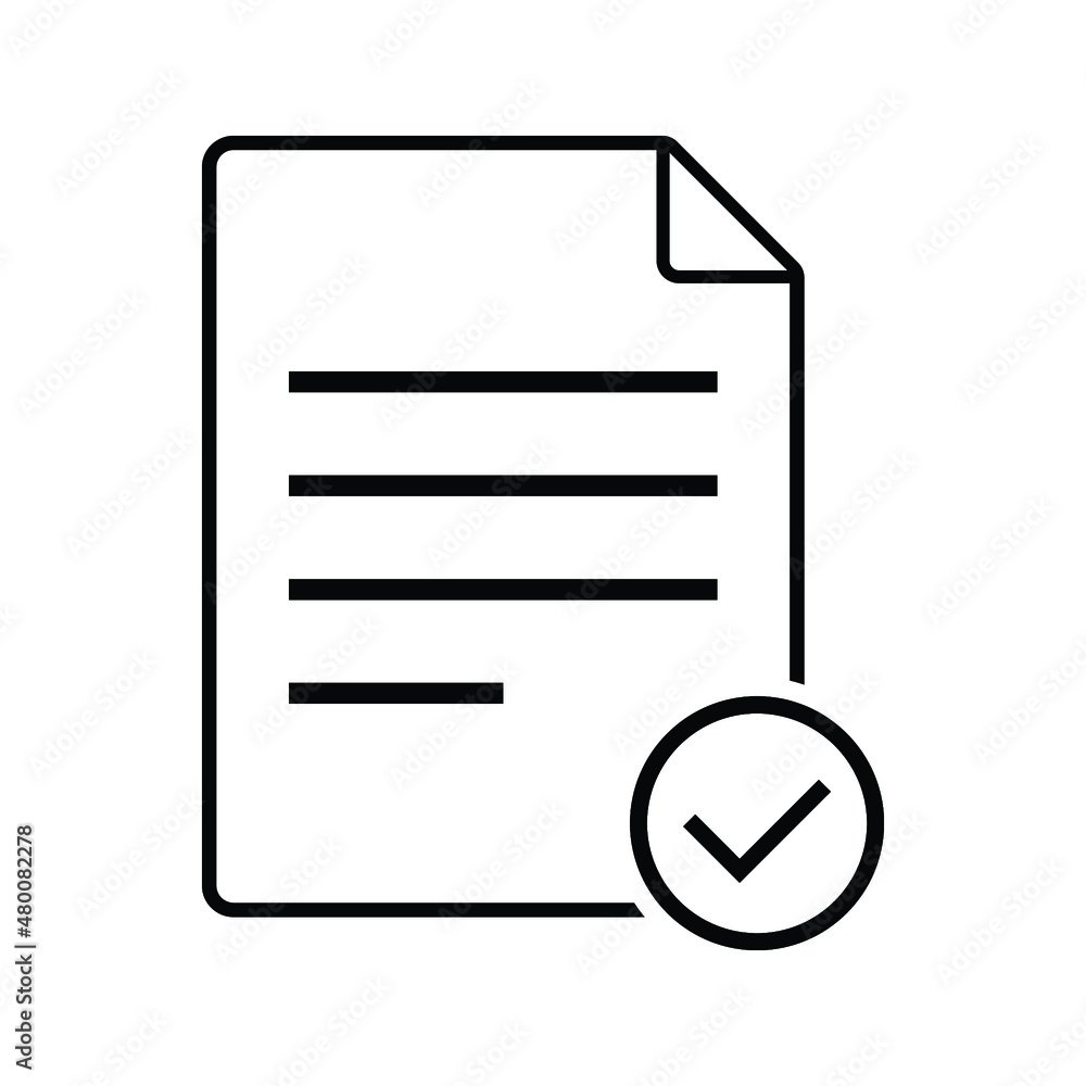 Poster approved document icon simple vector. certificate mark. complete qualification on white background