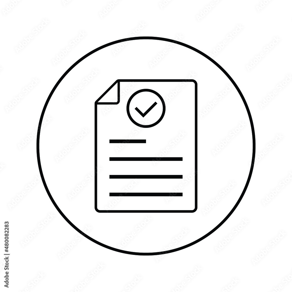 Aufkleber approved document icon simple vector. certificate mark. complete qualification on white background