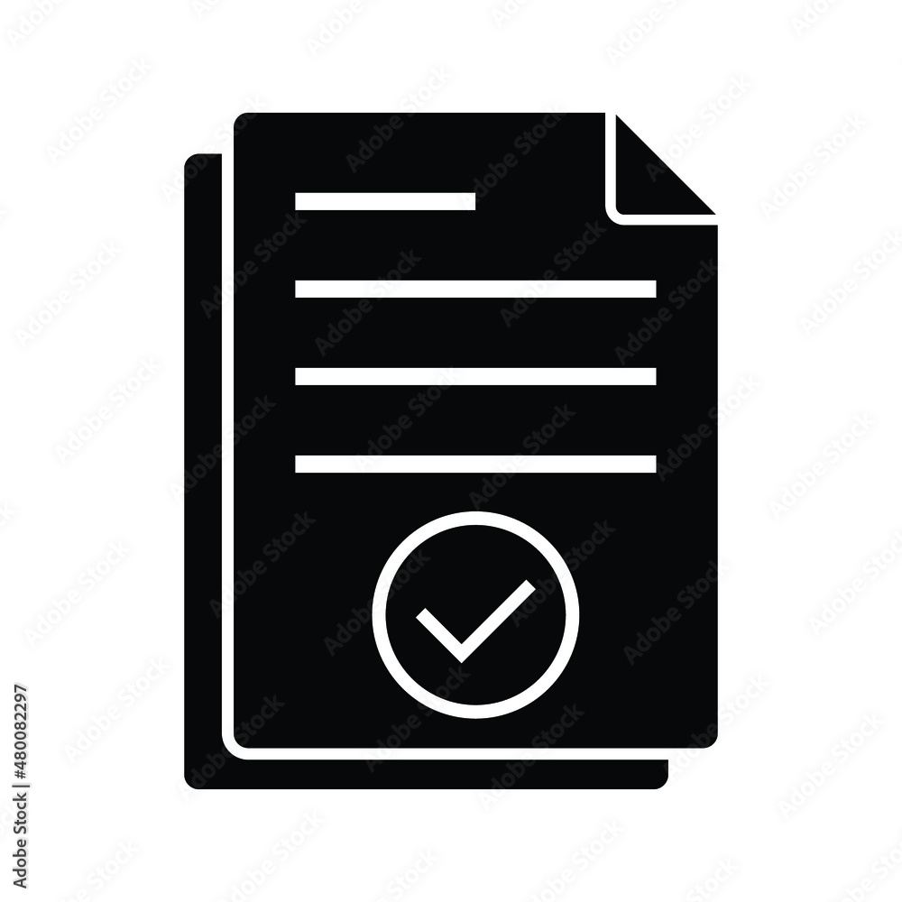 Poster approved document icon simple vector. certificate mark. complete qualification on white background