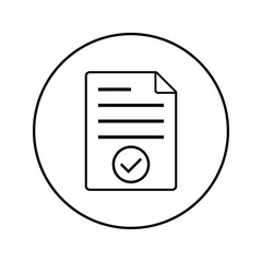 Fototapeta premium Approved document icon simple vector. Certificate mark. Complete qualification on white background