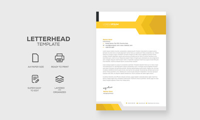 Corporate letterhead Business abstract brand identity vector template design Yellow and black