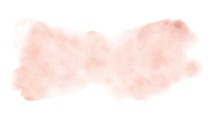 Abstract watercolor orange paint stain on white background