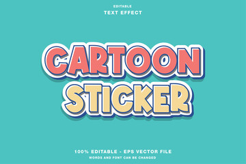 cartoon sticker editable text effect
