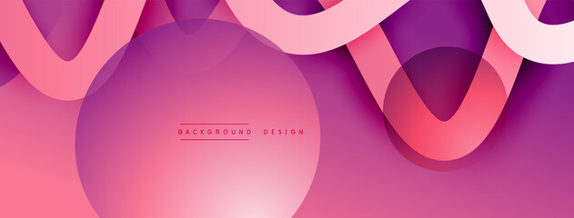 Abstract gradient background with wave line with shadow effect. Geometric composition. 3D shadow effects and fluid gradients