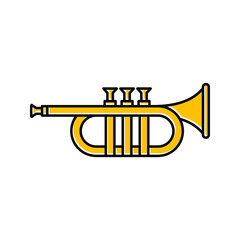 Trumpet icon. Trumpet symbol flat style icon design. vector illustration