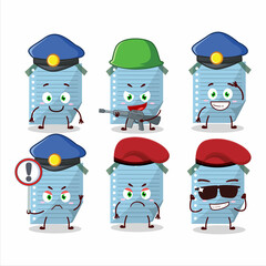 A dedicated Police officer of blue sticky notes mascot design style