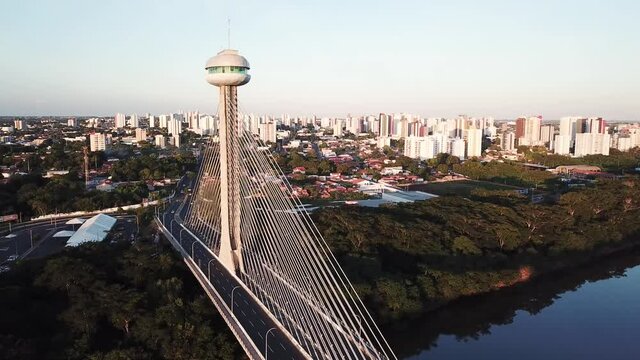 Aerial view of Teresina, Piau&iacute;, in the northeast of Brazil. Jo&atilde;o Isidoro Fran&ccedil;a bridge
