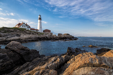 Fototapeta na wymiar Portland Headlight in Cape Elizabet, Maine