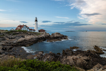 Fototapeta na wymiar Portland Headlight in Cape Elizabet, Maine