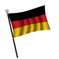 Germany flag , flag of Germany waving on flag pole, vector illustration EPS 10.