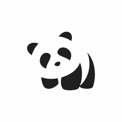 cute black panda logo design © adi