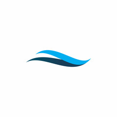 Fototapeta na wymiar abstract blue wing wave logo design