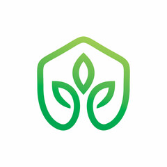 green nature leaf building logo design