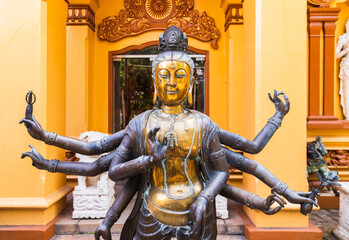 Ancient Buddhist statue of Guanyin, Guan Yin or Kuan Yin